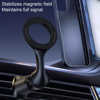 Магнитная подставка для телефона, универсальные магнитные крепления для автомобильного телефона, высокая устойчивость к встряхиванию, поворотное на 360 градусов вентиляционное отверстие для безопасности