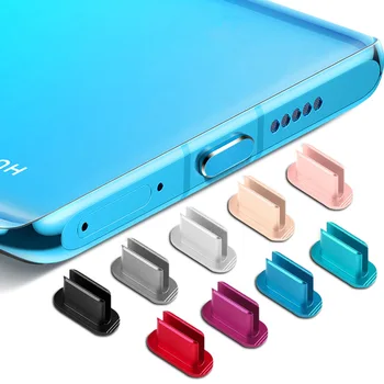 Алюминиевый Материал Тип C Порт Зарядки Пылезащитный Штекер Портативная Металлическая Пробка Порт Пылезащитный Штекер для Xiaomi Huawei Samsung