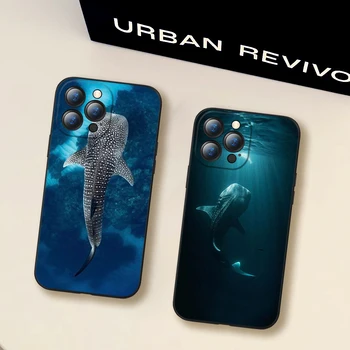 Чехол Для Телефона с Плавающей Океанской Китовой Акулой Для iPhone 14 13 12 11 XS X 8 7 6 Plus Mini Pro Max SE 2022 Мягкий Черный Чехол Для Телефона