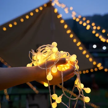 Светодиодная Уличная Лагерная Гирлянда USB/Battery Remote Christmas Ball Fairy Light String для Свадебной Вечеринки Украшение Домашней Комнаты