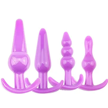 анальная пробка 4шт для начинающих, вагина открыта, секс-игрушки для мужчин, Массажер простаты для женщин, силиконовые анальные шарики из секс-шопа, анальная пробка