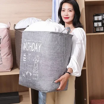 Производитель поставляет дорожную сумку большой емкости для хранения корзины для грязной одежды из хлопка и льна и организации одежды.