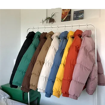 Мужская Зимняя Куртка Harajuku Colorful Bubble Coat 2023, Мужская Уличная Одежда y2k в стиле Хип-Хоп, Парка В Корейском стиле, Черная Одежда, Пуховики