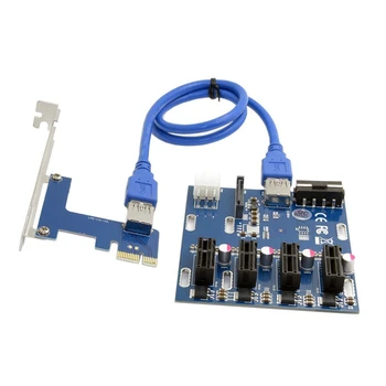 Добавьте карту Pcie 1-4 PCI Express Riser Card Mini ITX К внешнему адаптеру с 4 слотами PCI-E Pcie Port Multiplier Card