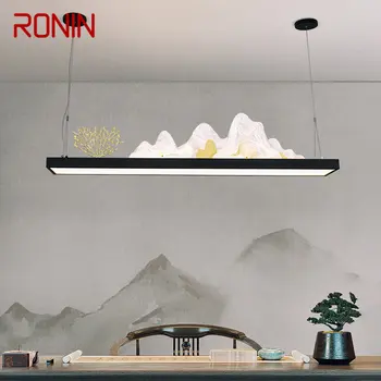 Подвесная люстра в китайском стиле RONIN, Современная светодиодная, 3 цвета, Креативные подвесные светильники с пейзажем для домашнего Чайного домика, столовой