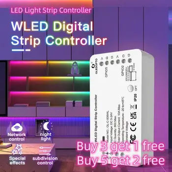 Контроллер светодиодной ленты APP Control 100 Динамических режимов освещения GLEDOPTO WLED 5-24 В WS2812B WS2811 SK6812 TM1814 WS2813 WS281