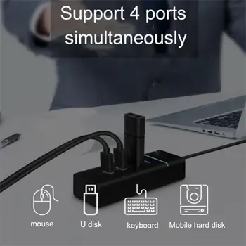 Elough 4 Порта USB-концентратор 3 0 Высокоскоростной Мульти USB-разветвитель адаптер OTG для ПК Компьютерные Аксессуары 30/120 см