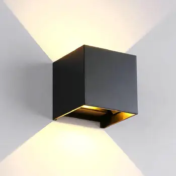 Современный Регулируемый настенный светильник Brief Cube мощностью 12 Вт с регулируемой яркостью для поверхностного монтажа, Наружный Водонепроницаемый Садовый Светильник