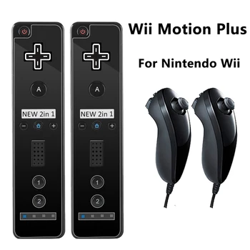 Пульт дистанционного управления для Wii Motion Plus с силиконовым чехлом на замену для Nintendo с нунчаком для подарков Nintendo Wii и Wii U